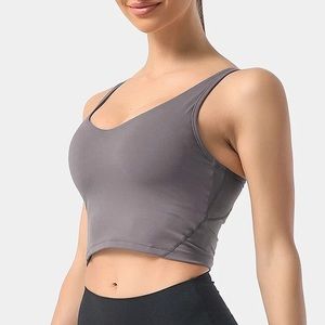 NWT Halara In My Feels V-Neck Low Support Tank Top- Cool Grey